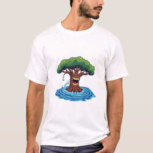 T-shirt Arbre en colère dans les inondations (Devant)
