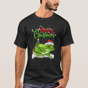 T-shirt Arbre Grenouille Amoureux des animaux Xmas Éclaira