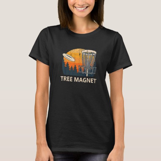 T-shirt Arbre Magnet Disque Golf Pun Golfer Plaisanter Jeu (Devant)