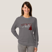 T-shirt Arbre Plaid De Buffle Rouge Joyeux Et Lumineux (Devant entier)