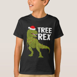 T-shirt Arbre Rex lumières de Noël Dinosaur Enfants garçon