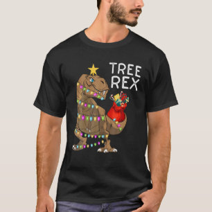 T-shirt Arbre Rex Noël Dinosaure Noël Lumières Arbre