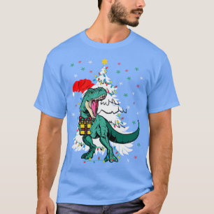 T-shirt Arbre Rex TRex portant le chapeau de Noël Arbre de