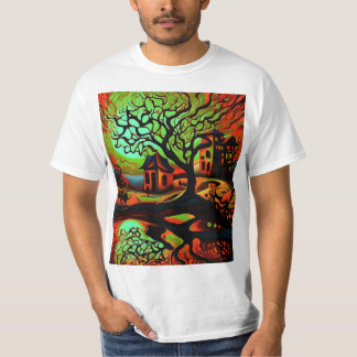 T-shirt Arbre Skeletal reflété