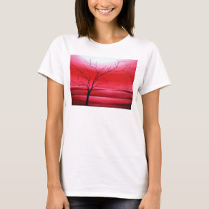 T-shirt Arbre tendance personnalisé Rouge Blanc Élégant Mo