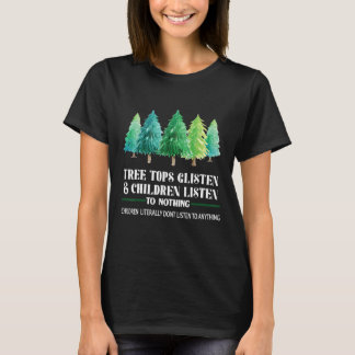 T-shirt Arbre Tops Gécoute Enfants Écouter Rien Eau