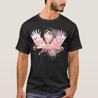 T-shirt arbre tracé. rouge & blanc.