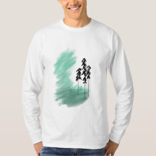 T-shirt Arbre vert scandinave art simple menthe moderne