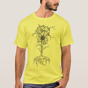 T-shirt Arbre vintage fait sur commande tiré de guitare d