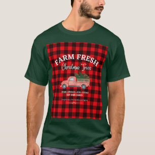 T-SHIRT ARBRES À NOËL FRAIS DE FERME, CAMION ROUGE, XMAS T