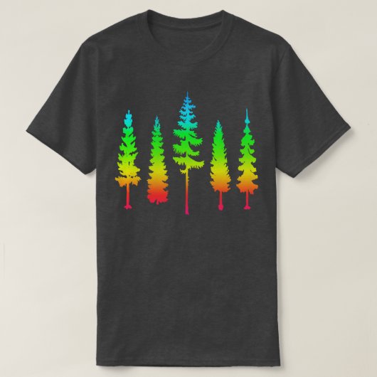 T-shirt Arbres arc-en-ciel mignons (Design devant)