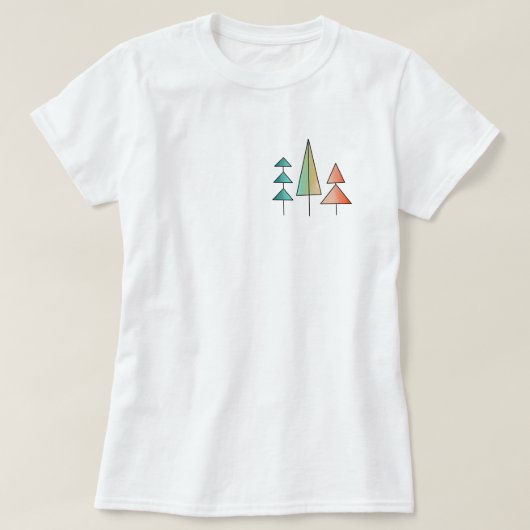 T-shirt arbres arc-en-ciel modernes du milieu du siècle ro (Design devant)