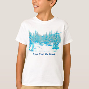 T-shirt Arbres bleus neigeux