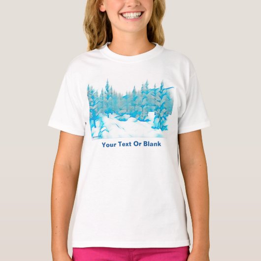 T-shirt Arbres bleus neigeux (Devant)