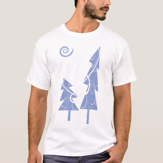 T-shirt Arbres de Noël bleus (Devant)