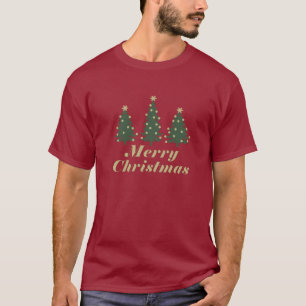 T-shirt Arbres de Noël en pin simples décorés