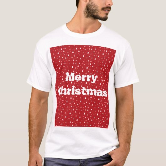 T-shirt Arbres de Noël et Snowflakes (Devant)