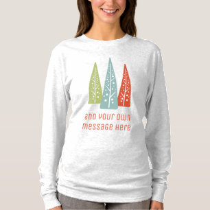 T-shirt Arbres de Noël modernes du milieu du siècle Text