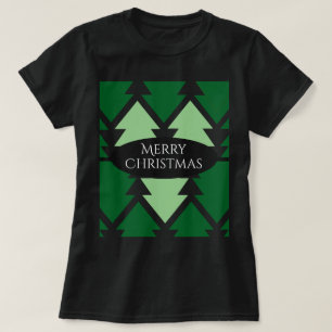 T-shirt Arbres de Noël verts Noir de Noël