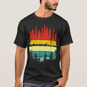 T-shirt Arbres fauniques rétro en plein air Nature Forêt M