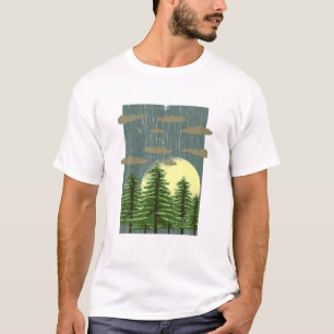 T-shirt Arbres Lune Pleine lune extérieure Forêt faunique