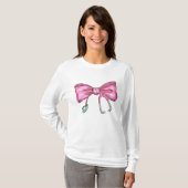 T-shirt Arc bow stéthoscope infirmière coquette rose (Devant entier)
