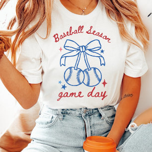 T-shirt Arc de Saison de Baseball Rétro Coquette