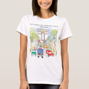 T-shirt Arc de Triomphe Paris Whimsical Watercolor croquis