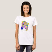 T-shirt Arc en arc-en-ciel Peinture Zebra Graphique (Devant entier)