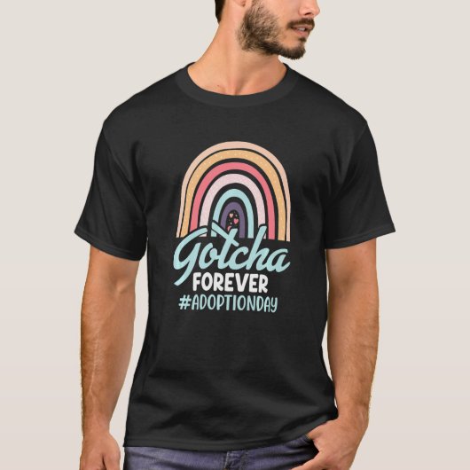 T-shirt Arc-en-ciel Adoptive Maman Gotcha Pour toujours Ad (Devant)