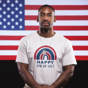 T-shirt Arc-en-ciel américain USA Fête de l'Indépendance 4