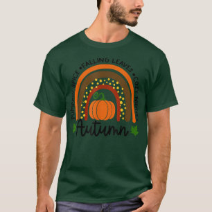 T-shirt Arc-en-ciel Automne Citrouille Épices Tombant Feui