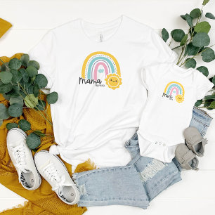 T-shirt Arc En Ciel Avec Mama Mama Mini Matching Mama