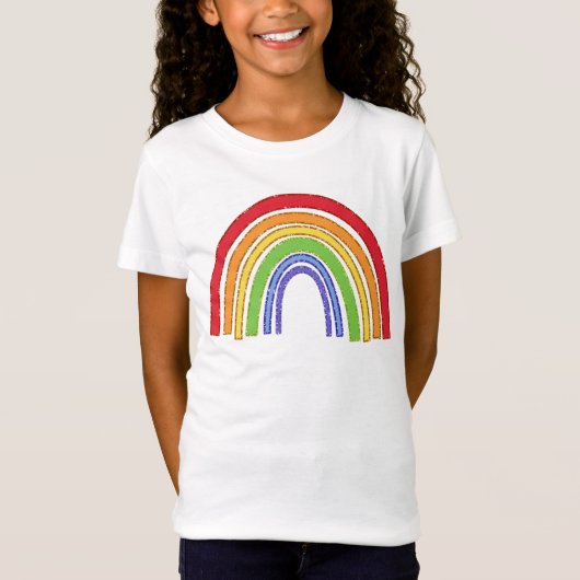 T-Shirt Arc-en-ciel avec Parties scintillant Faux (Devant)