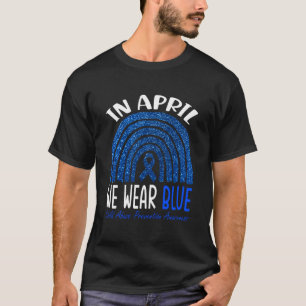 T-shirt Arc-en-ciel Avril Nous Portons Bleu Prévention de 