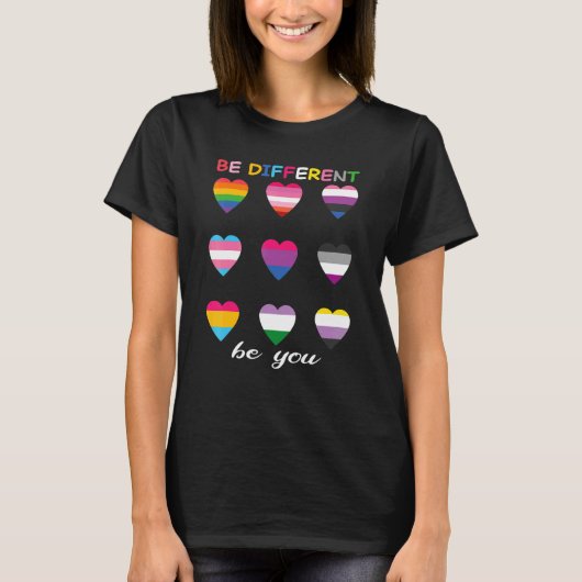 T-shirt Arc-en-ciel bohémien Soyez différent Soyez vous Lb (Devant)