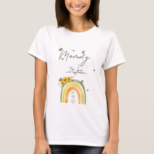 T-shirt Arc-en-ciel Boho avec tournesol Mommy-to-be