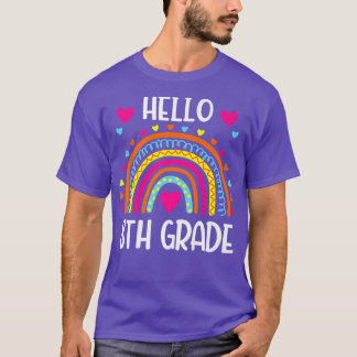 T-shirt Arc en ciel Bonjour Huitième Classe Chemise 8e Cla
