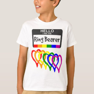 T-shirt Arc-en-ciel Coeurs de la ceinture Nom du porteur I