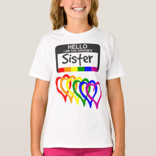 T-shirt Arc-en-ciel Coeurs de la salle Nom de la soeur Ins