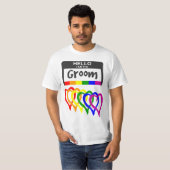 T-shirt Arc-en-ciel Coeurs du pavillon Nom du Mariage d'in (Devant entier)