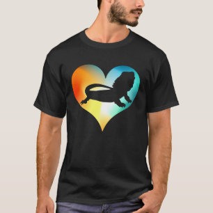 T-shirt Arc-en-ciel Couleur du coeur Porte Dragon Gecko Re