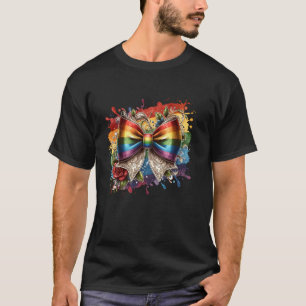 T-shirt Arc-en-ciel Coup de pinceau et éclaboussures de pe