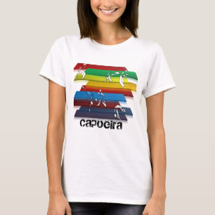 T-shirt arc-en-ciel d'arts martiaux de capoeira de dames