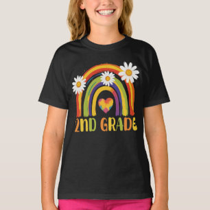 T-shirt Arc-en-ciel de deuxième année Retour à l'école 2e 