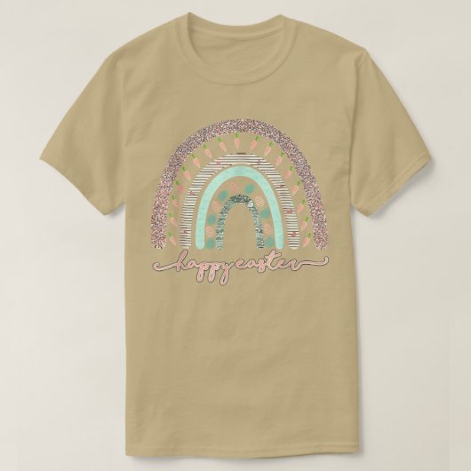 T-shirt Arc en ciel de Pâques avec oeufs et lapin de Pâque (Design devant)