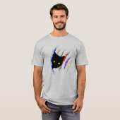 T-shirt Arc-en-ciel de propriétaire de chat de gay pride (Devant entier)