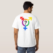 T-SHIRT ARC-EN-CIEL DE SYMBOLE DE GENDERQUEER (Dos entier)