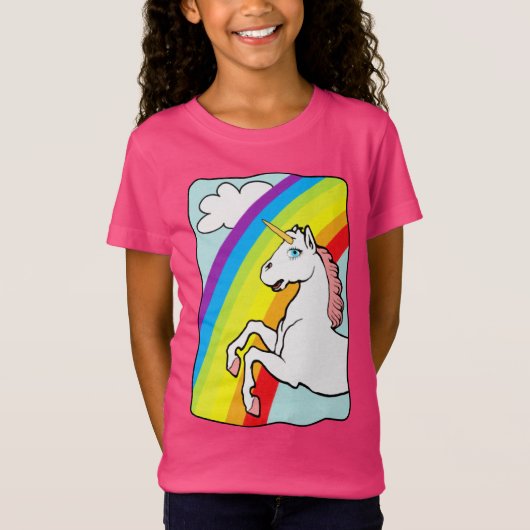 T-Shirt Arc-en-ciel de Unicorne (Devant)
