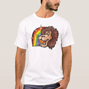 T-shirt Arc en ciel des années 1980 avec Lion Leo